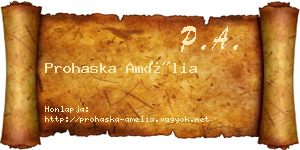 Prohaska Amélia névjegykártya